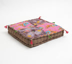 Hand block printed organic cotton floor cushion | Myyra Jaipur