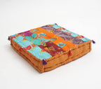 Hand block printed organic cotton floor cushion | Myyra Jaipur