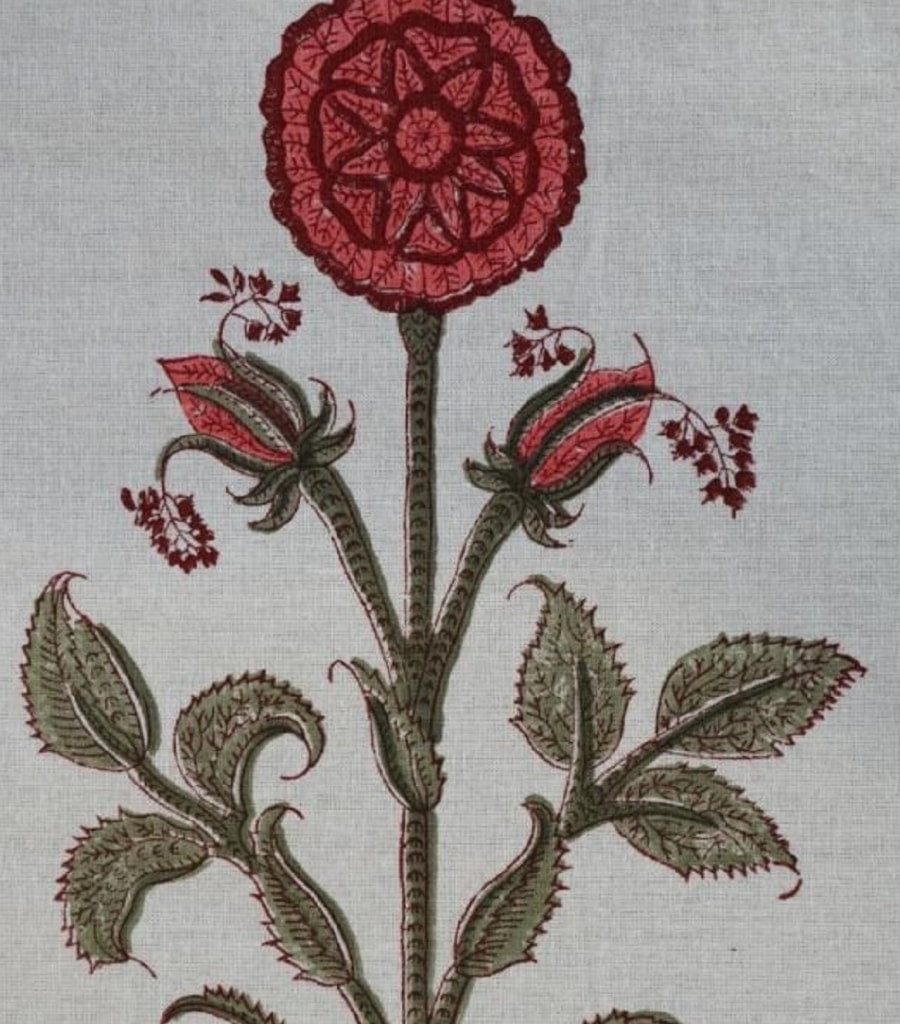 Table runner folded showing pattern repeat of hand block print | Myyra Jaipur