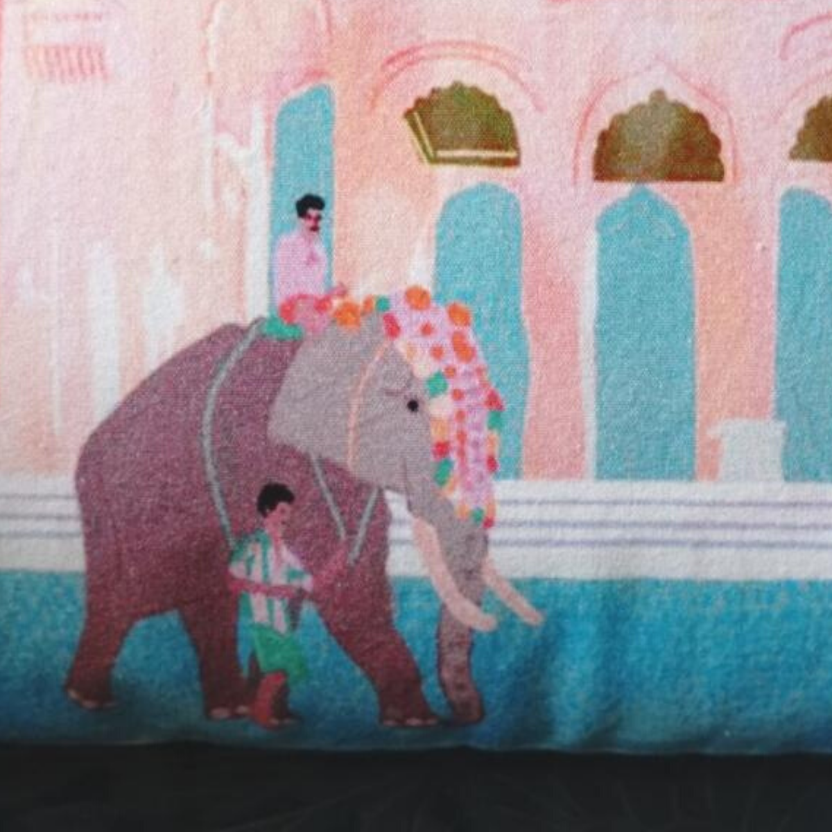 Pair of digital printed cushion covers #01 styled view | Myyra Jaipur