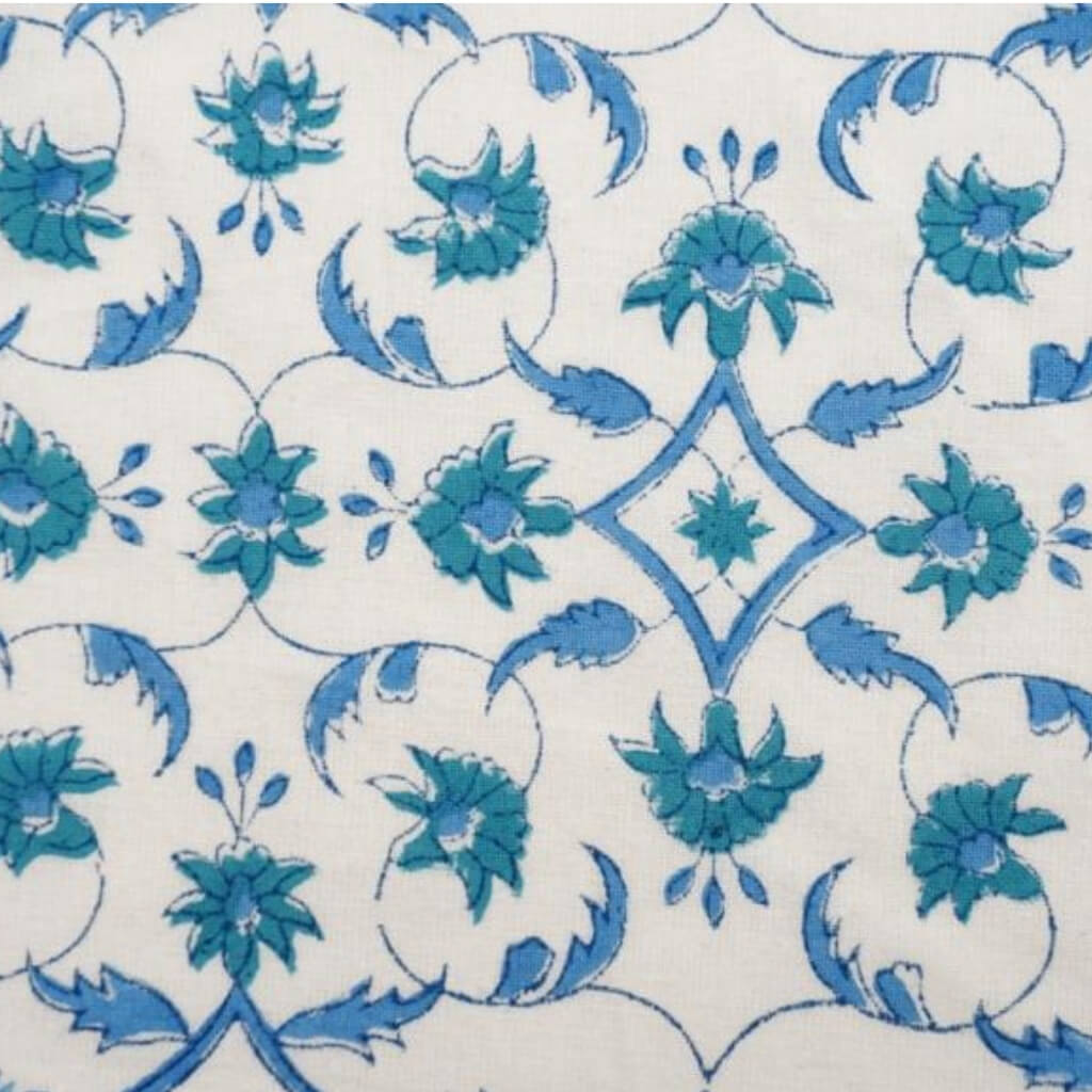 Hand block printed organic cotton fabric yardage from Myyra Jaipur