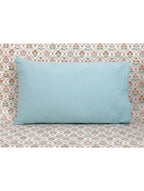 Pillow cover folded showing pattern repeat of hand block print | Myyra Jaipur