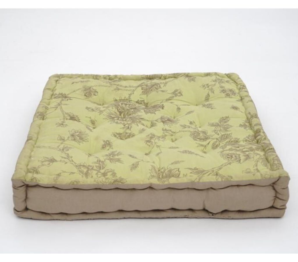 Floor cushion folded showing pattern repeat of hand block print | Myyra Jaipur