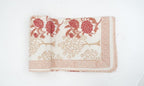 Close-up of hand block print on organic cotton dohar (lightweight cotton quilt) | Myyra Jaipur