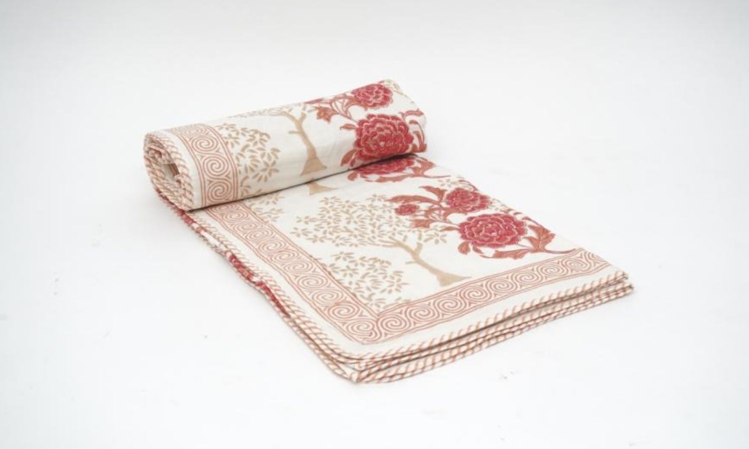 Hand block printed organic cotton dohar (lightweight cotton quilt) | Myyra Jaipur