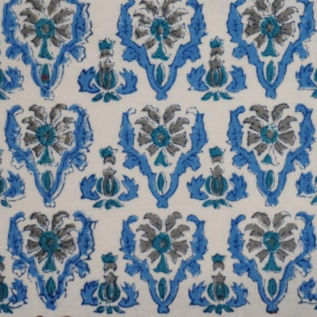 Hand block printed organic cotton fabric yardage from Myyra Jaipur