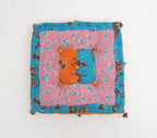 Floor cushion folded showing pattern repeat of hand block print | Myyra Jaipur