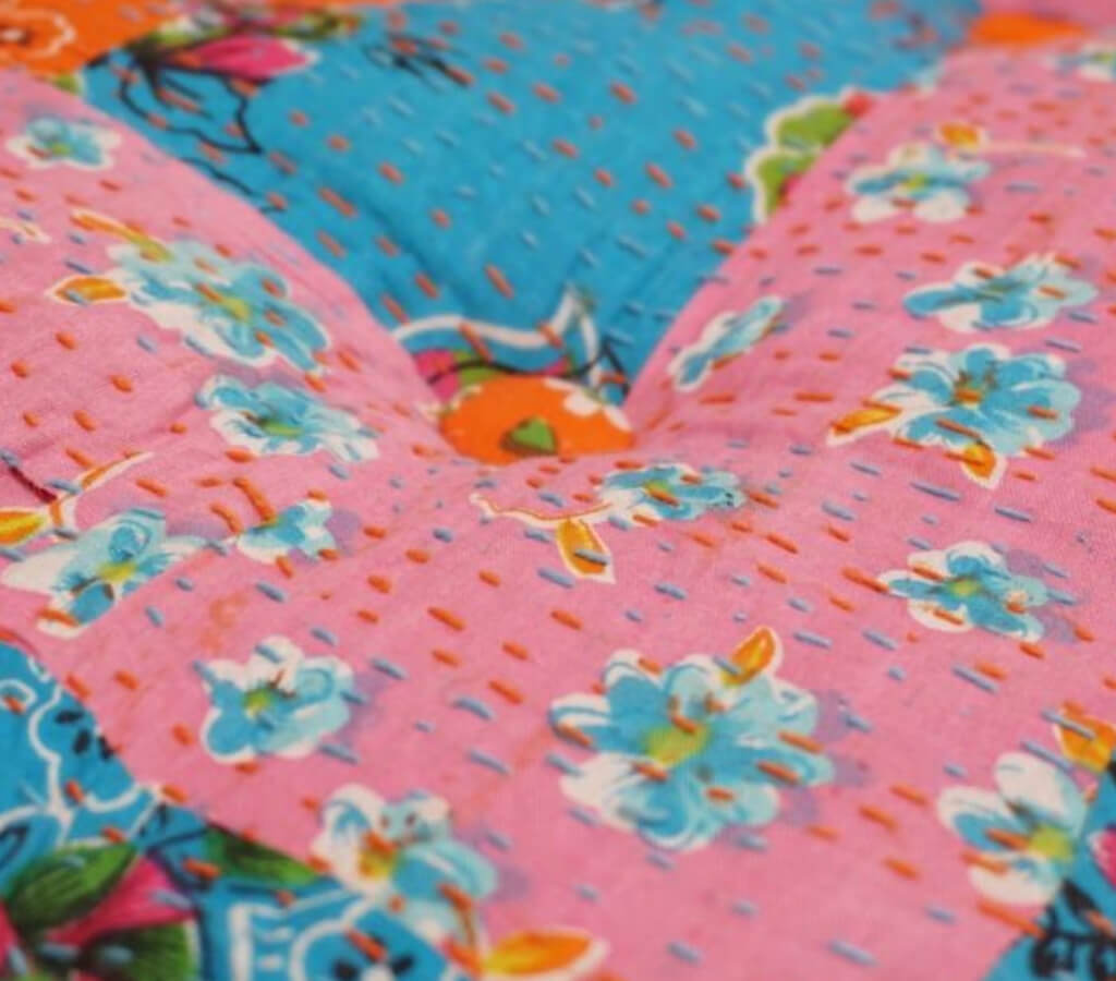 Floor cushion styled view from Myyra Jaipur