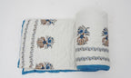 Quilt folded showing pattern repeat of hand block print | Myyra Jaipur