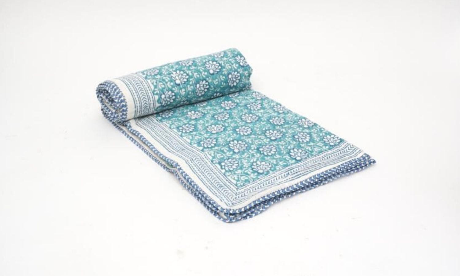 Hand block printed organic cotton dohar (lightweight cotton quilt) | Myyra Jaipur
