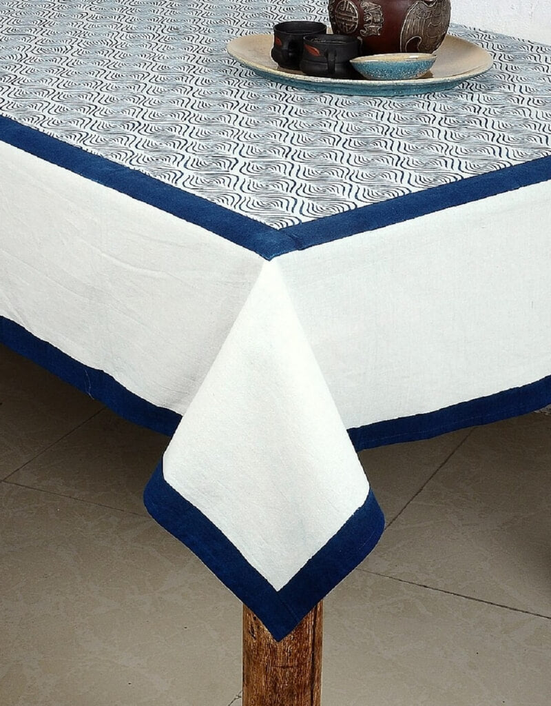 Hand block printed organic cotton table cover | Myyra Jaipur