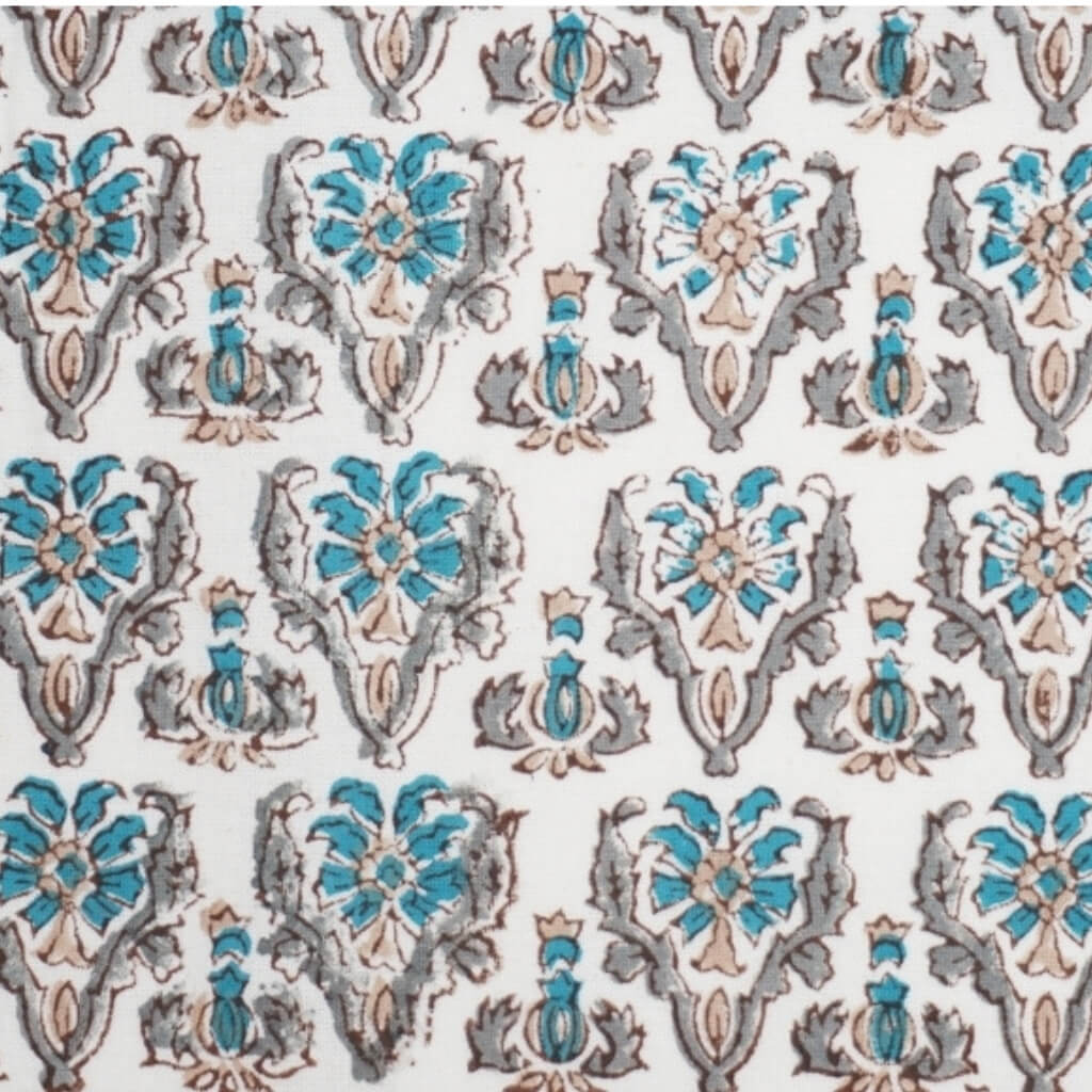 Hand block printed organic cotton fabric yardage from Myyra Jaipur
