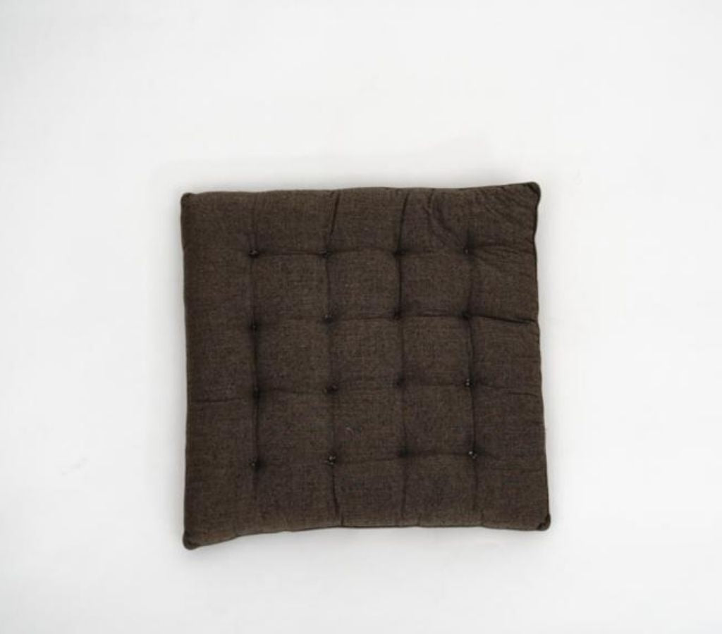 Close-up of hand block print on organic cotton floor cushion | Myyra Jaipur