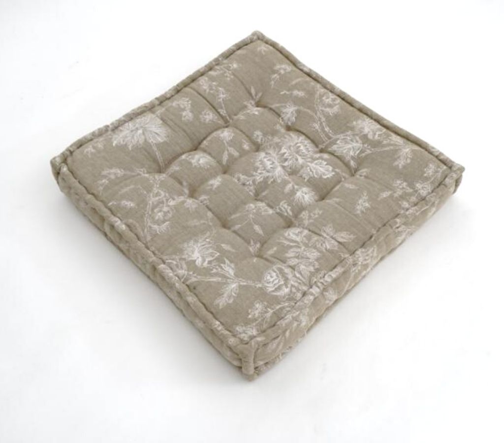 Hand block printed organic cotton floor cushion | Myyra Jaipur