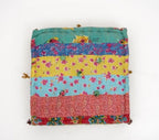 Close-up of hand block print on organic cotton floor cushion | Myyra Jaipur