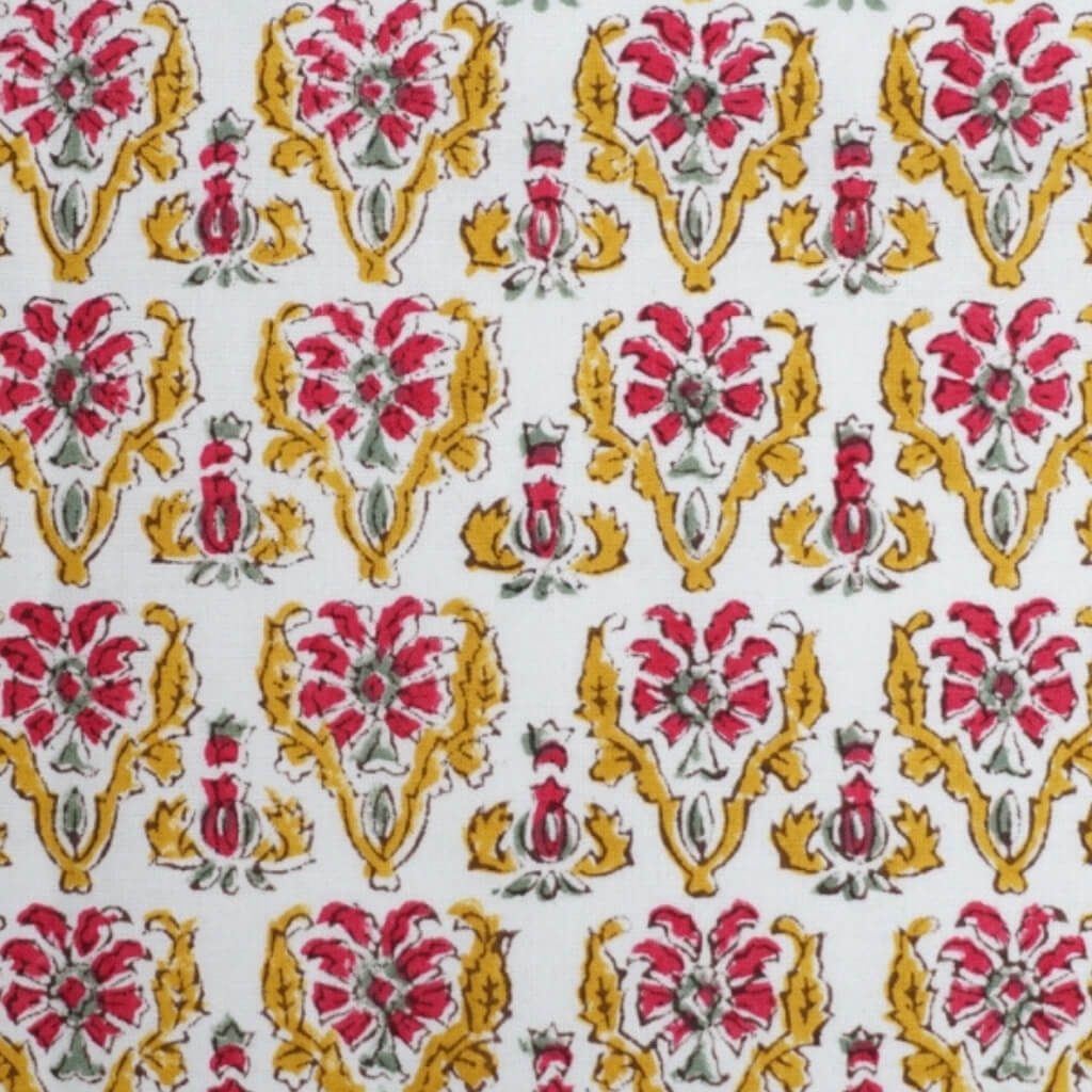 Hand block printed organic cotton fabric yardage from Myyra Jaipur
