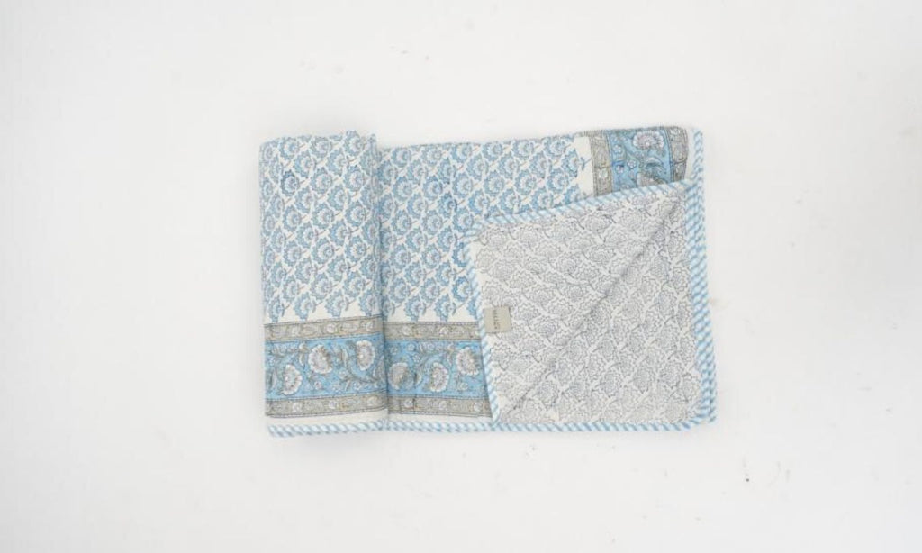 Dohar (lightweight cotton quilt) styled view from Myyra Jaipur