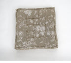 Close-up of hand block print on organic cotton floor cushion | Myyra Jaipur