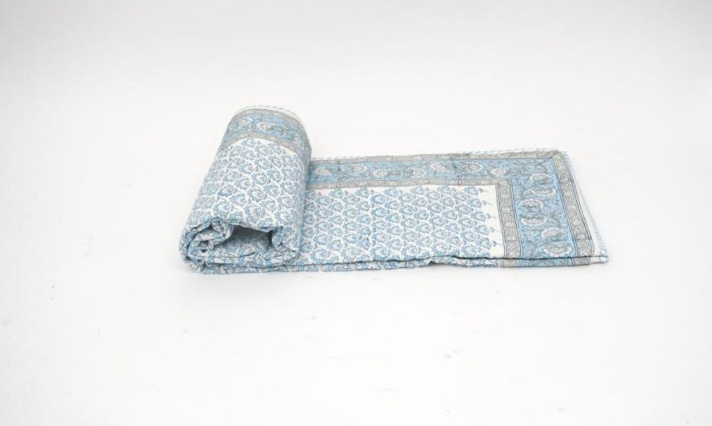 Dohar (lightweight cotton quilt) styled view from Myyra Jaipur
