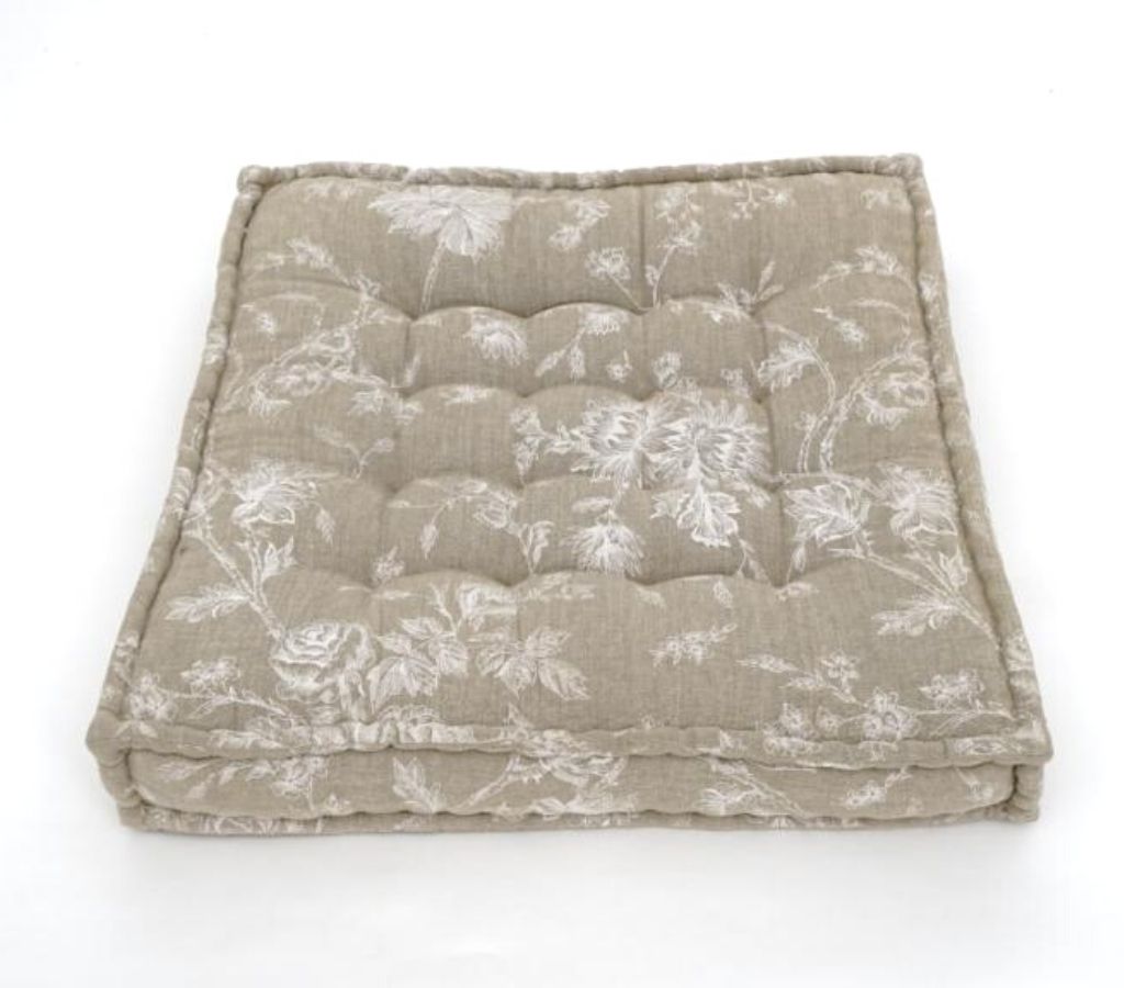 Floor cushion folded showing pattern repeat of hand block print | Myyra Jaipur
