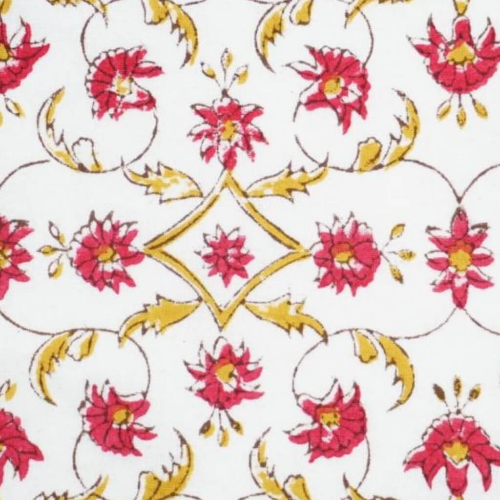 Hand block printed organic cotton fabric yardage from Myyra Jaipur