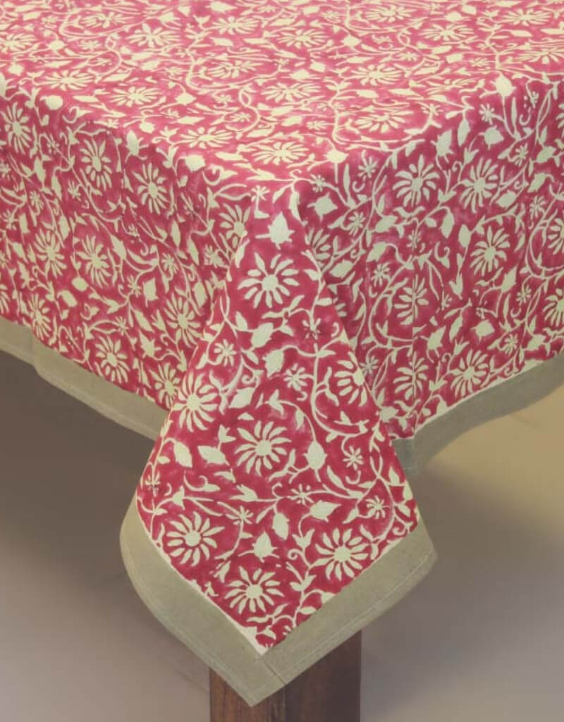 Hand block printed organic cotton table cover | Myyra Jaipur