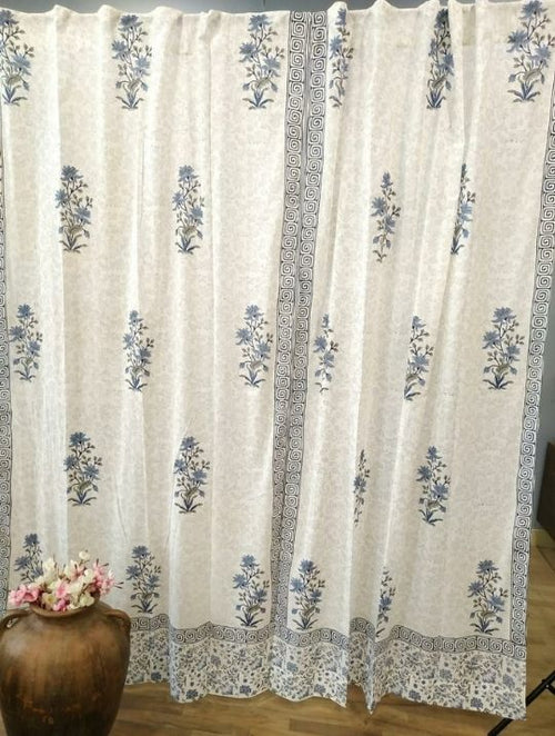 Hand block printed organic cotton curtain from Jaipur | Myyra