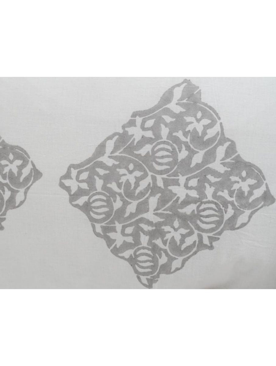 Close-up of hand block print on organic cotton pillow cover | Myyra Jaipur