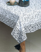 Hand block printed organic cotton table cover | Myyra Jaipur
