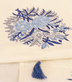 Table runner folded showing pattern repeat of hand block print | Myyra Jaipur
