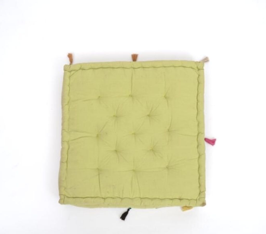 Floor cushion folded showing pattern repeat of hand block print | Myyra Jaipur