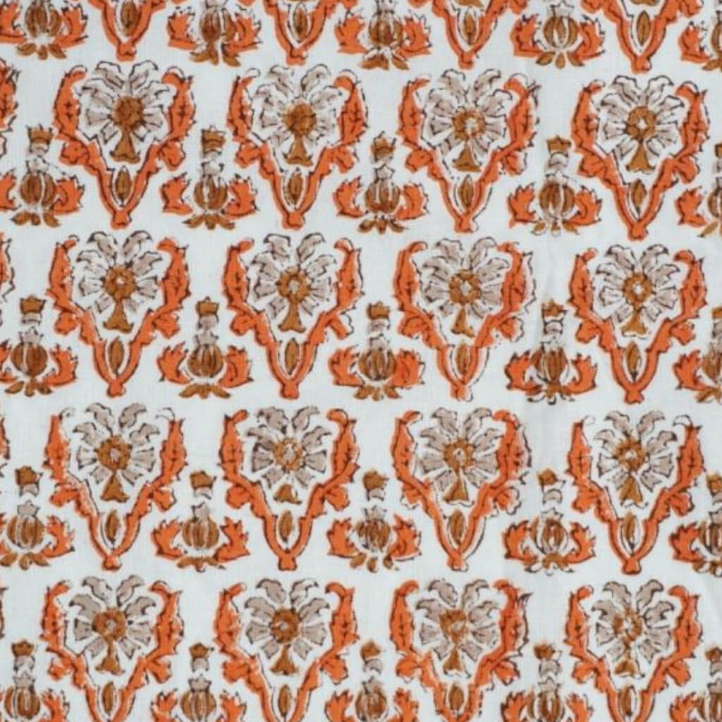 Hand block printed organic cotton fabric yardage from Myyra Jaipur