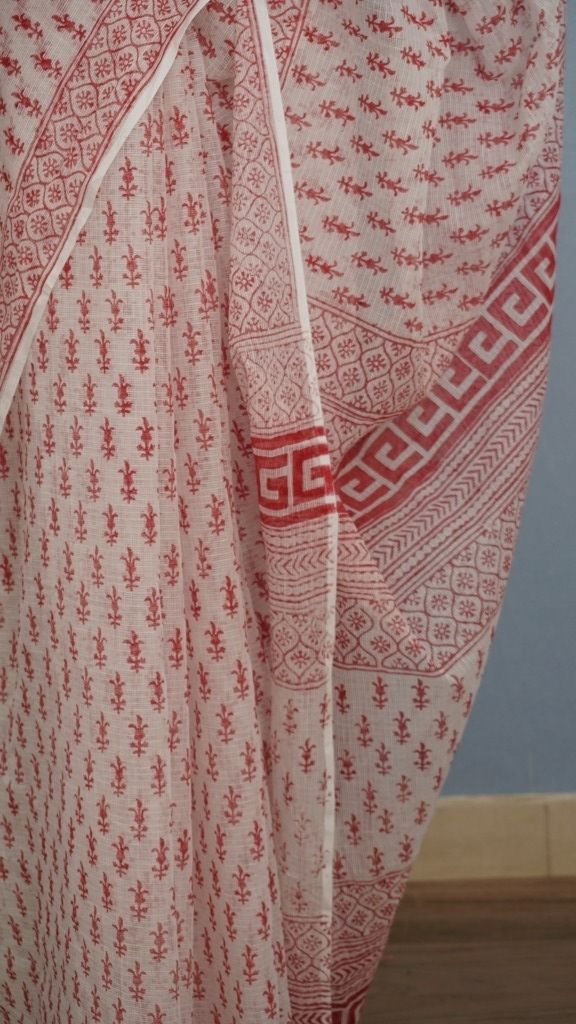 Saree Hand Block Printed Cotton