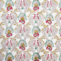 White & Pink Paisley Jaal Hand Block Printed Cotton Yardage