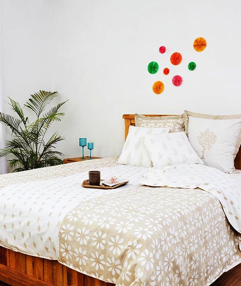 Hand block printed organic cotton duvet cover | Myyra Jaipur