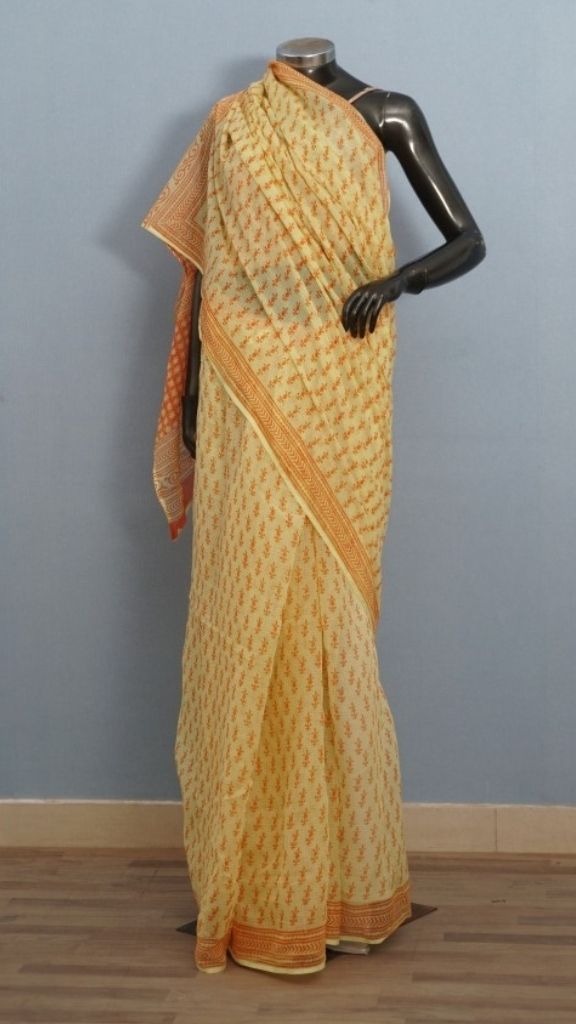 Saree Hand Block Printed Cotton
