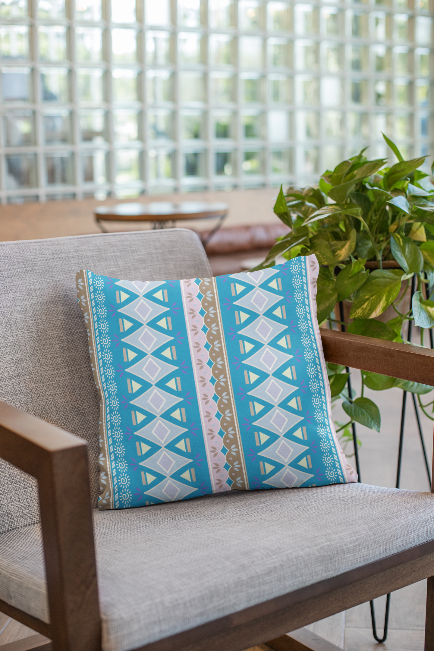 Close-up of digital print on cushion cover #53 | Myyra Jaipur