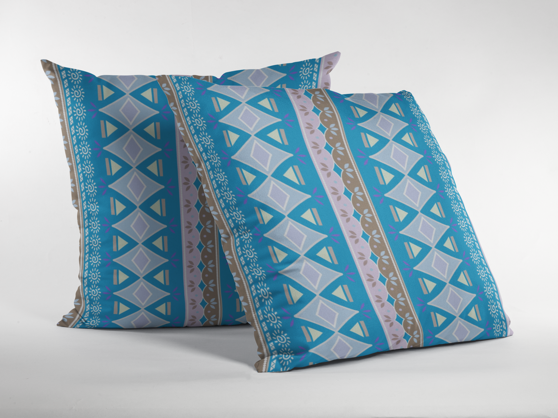 Pair of digital printed cushion covers #53 styled view | Myyra Jaipur
