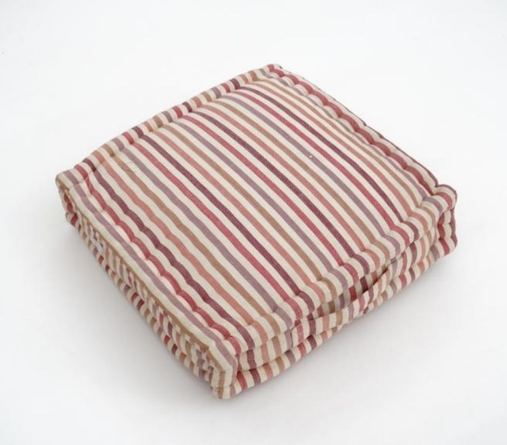Hand block printed organic cotton floor cushion | Myyra Jaipur