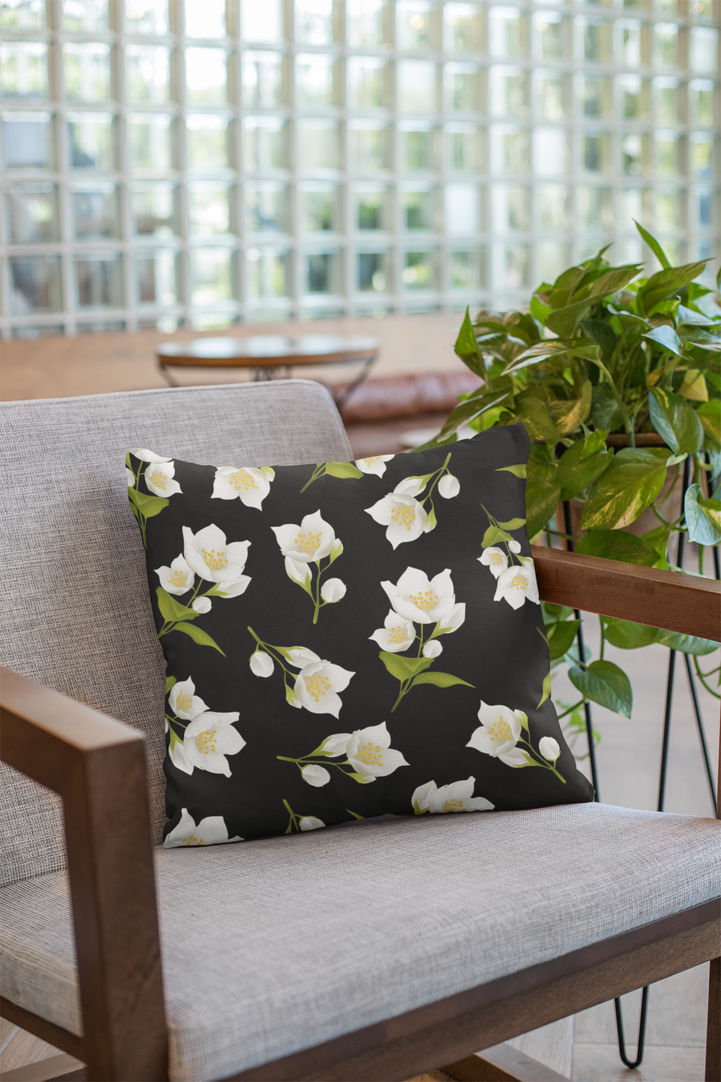 Pair of digital printed cushion covers #56 styled view | Myyra Jaipur