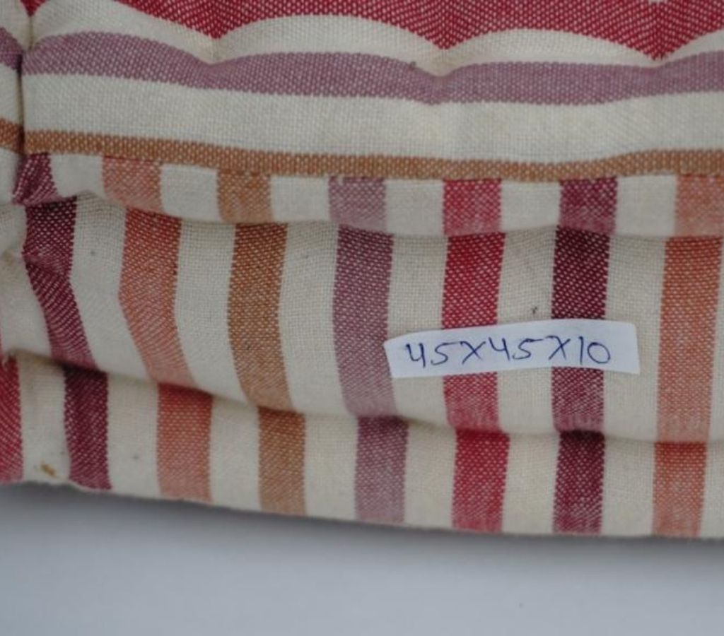 Floor cushion folded showing pattern repeat of hand block print | Myyra Jaipur