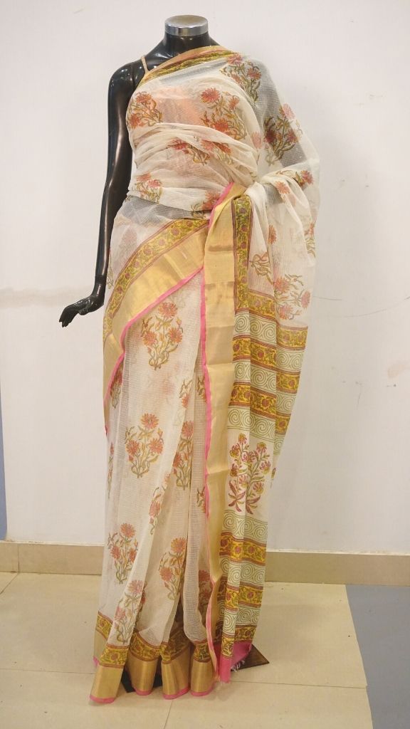 Saree Hand Block Printed Cotton