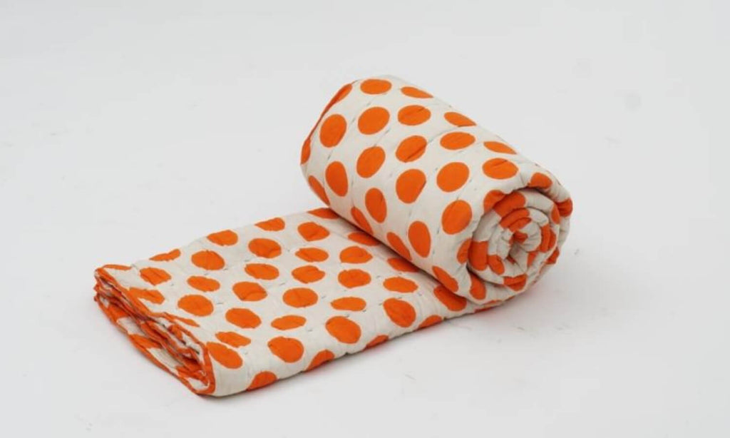Hand block printed organic cotton quilt | Myyra Jaipur