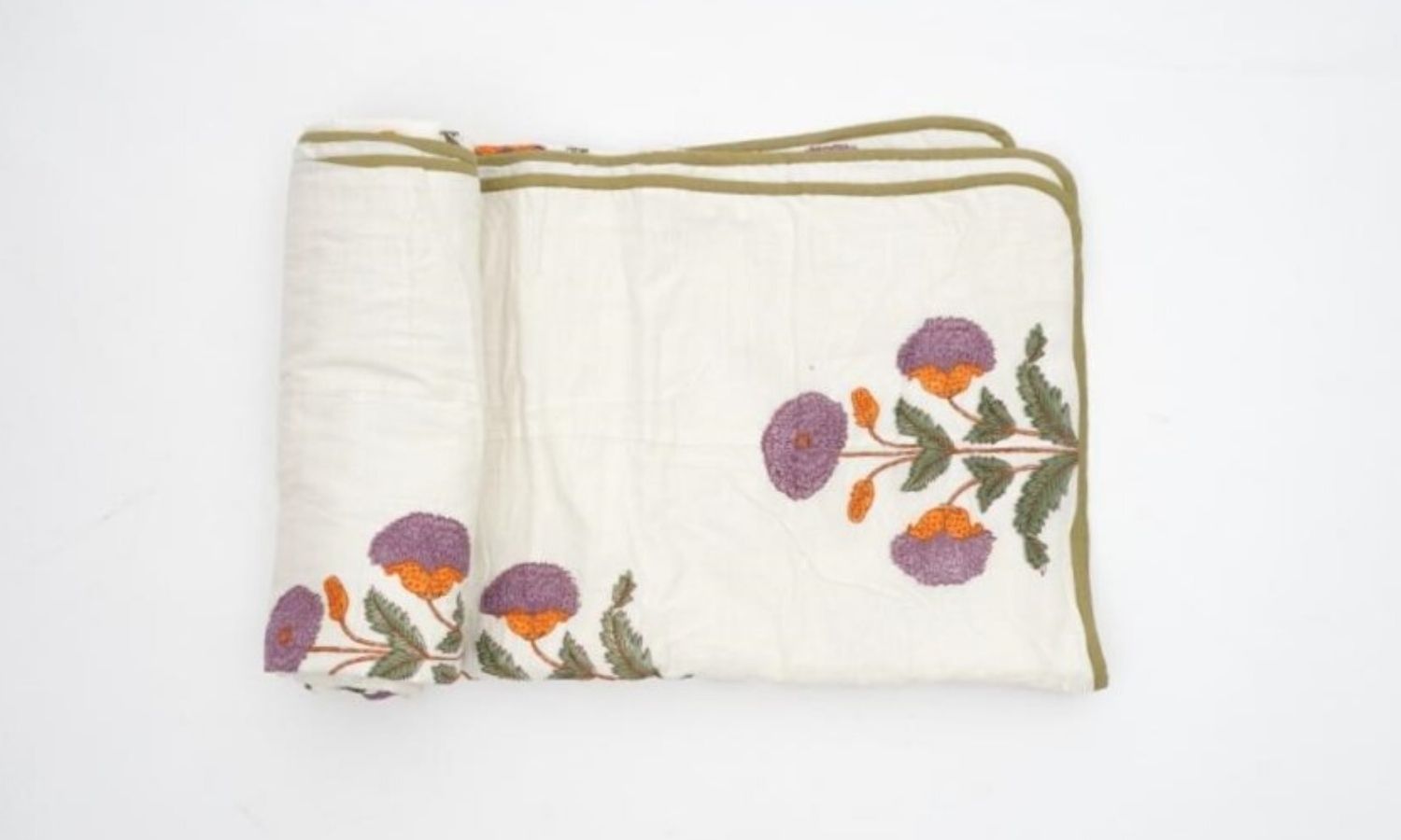 Dohar (lightweight cotton quilt) styled view from Myyra Jaipur