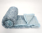 Styled view of hand block printed organic cotton quilt | Myyra Jaipur