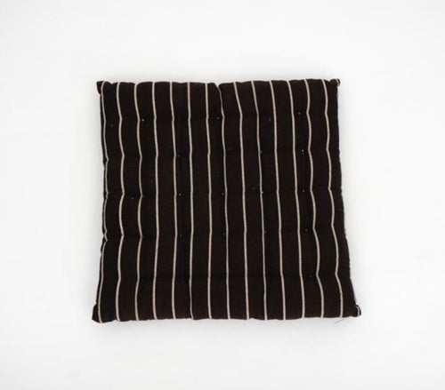 Close-up of hand block print on organic cotton floor cushion | Myyra Jaipur