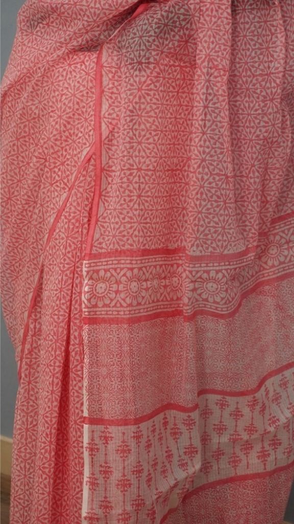 Saree Hand Block Printed Cotton