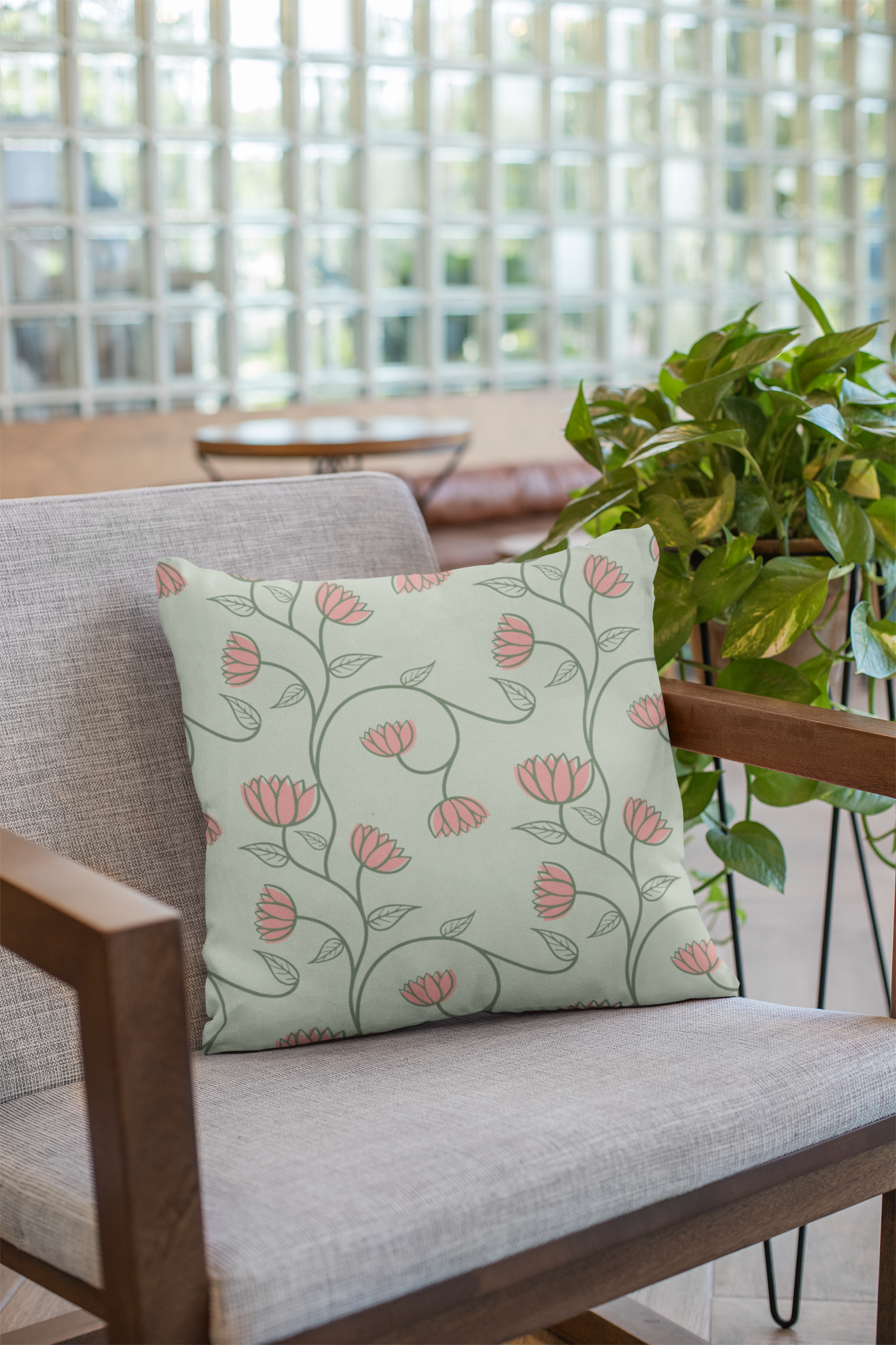 Close-up of digital print on cushion cover #62 | Myyra Jaipur
