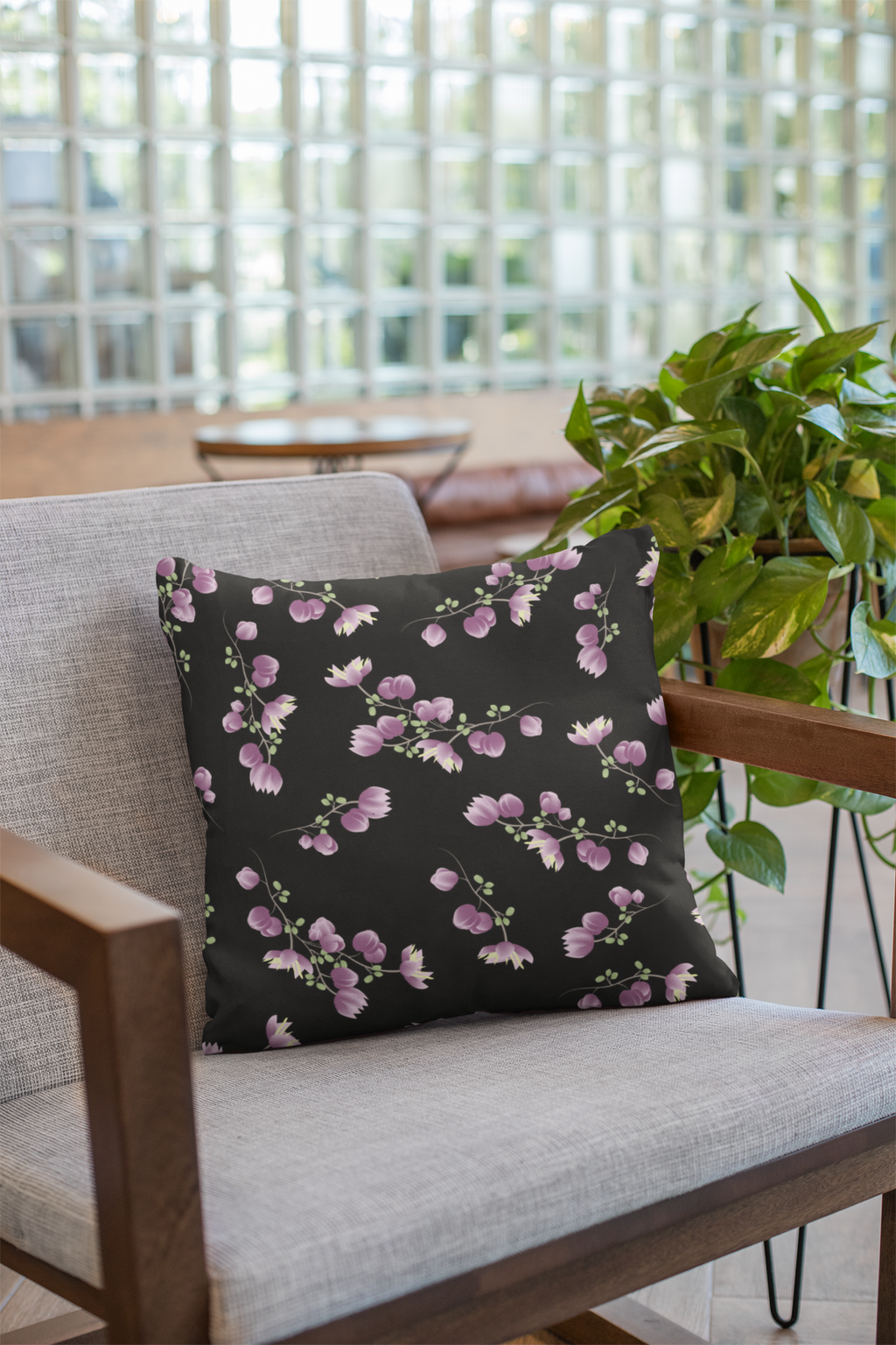 Pair of digital printed cushion covers #65 styled view | Myyra Jaipur