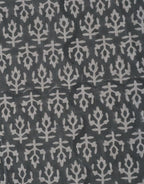 Grey & White Botanical Jaal Hand Block Printed Cotton Table Cover